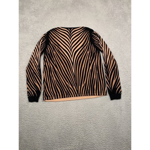 Bob Mackie Wearable Art Animal Tiger Print Jeweled Blouse Top Sweater Medium M - Picture 9 of 10